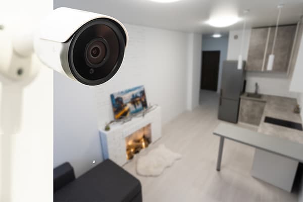 Nahaufnahme Überwachungskamera in einer Wohnung